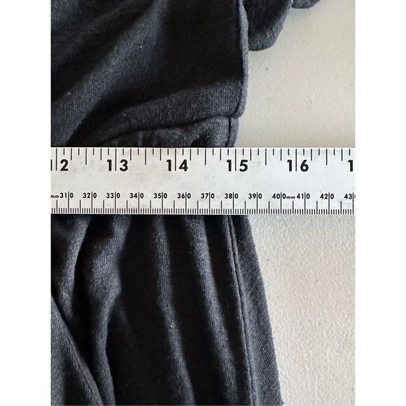 Free People Maxi Ruched Dress Womens M Black V-Neck Drawstring Baggy - Picture 11 of 12